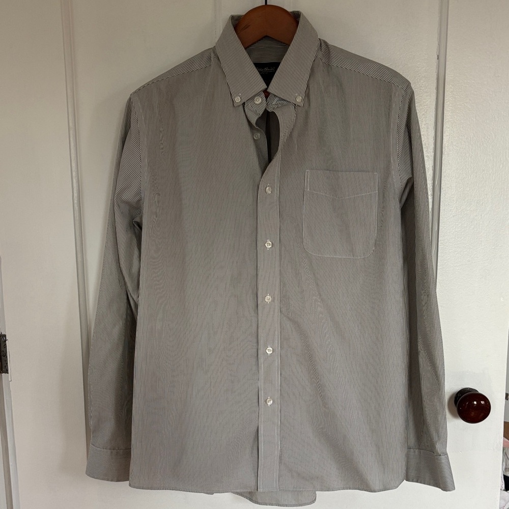 Eddie Bauer Men's Classic Gray Dress Shirt